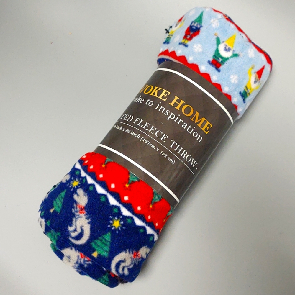 Printed Fleece Throw New Christmas